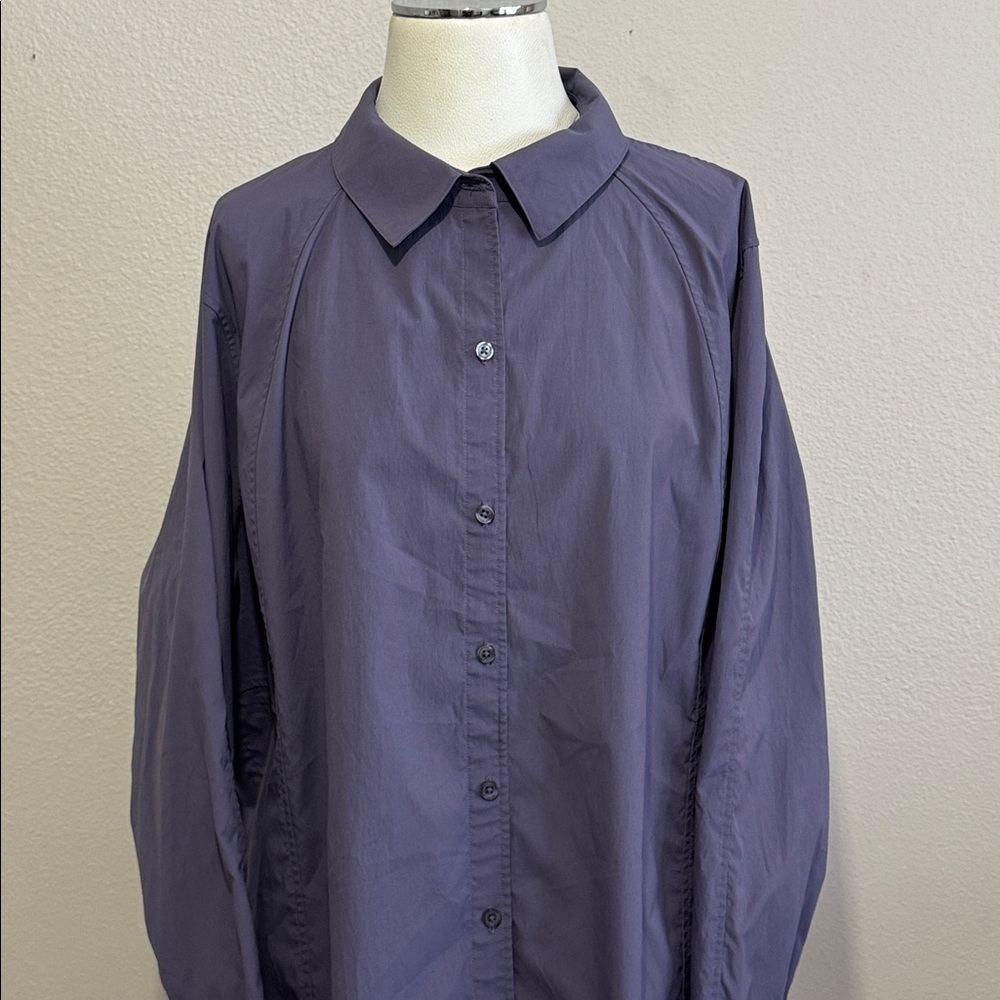 Athleta A Frame Poplin Performance Button Up Shirt - image 2